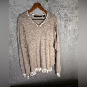 Sean John Beige V-Neck Sweater Size 3XL